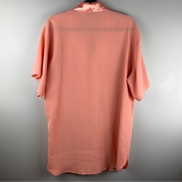 VINTAGE Victoria's Secret Gold Label Pink Button Down Sleep Shirt Small - Picture 9 of 10